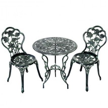 Outdoor Patio Furniture Set Cast Aluminum with Rose Design - £173.55 GBP
