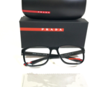 PRADA Linea Rossa Eyeglasses Frames VPS 06P 1AB-1O1 Black Square 57-18-145 - £110.96 GBP