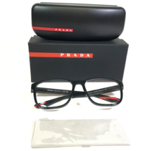PRADA Linea Rossa Eyeglasses Frames VPS 06P 1AB-1O1 Black Square 57-18-145 - $140.03