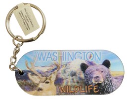 Washington Wildlife Oval Double Sided 3D Key Chain - £5.49 GBP