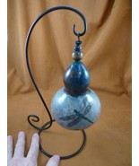 G-7 Dragonfly etched design long neck Gourd beaded display Charlotte Vin... - $98.65 CAD