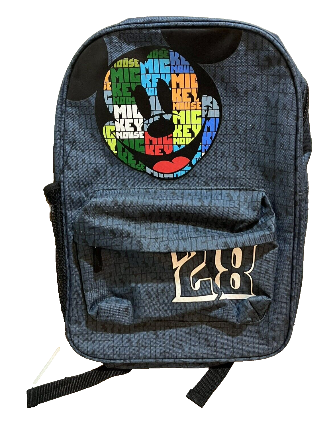 Walt Disney Backpack Mickey Face Dark Blue World Disney Parks Authentic #28 - $15.81