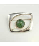 UNISEX nATURAL Green Jade Silver Brooch, Make offer! - £251.20 GBP