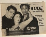 Rude Awakening Tv Series Print Ad Vintage Sherilyn Fenn Mario Van Pebble... - $5.93