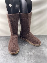 Ugg Australia Boots Women 6M Marquis Knit Shoes Brown Classic Crochet Pu... - $27.54