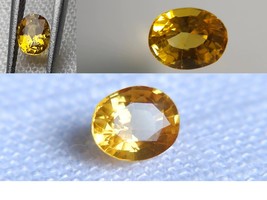 GIA Genuine yellow Sapphire, loose, GIA Premium handcrafted oval cut Sri Lanka - $101.25