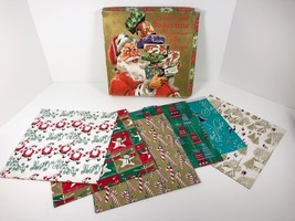 Vintage Santa Box Christmas Wrapping Paper Gift Wrap Sheets Holiday 9.5 sheets - £46.51 GBP