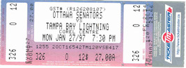 Tampa Bay Lightning Vs Ottawa Senators 1997 Ticket Stub Original Corel Centre Mi - £3.80 GBP