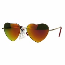 Love Heart Shape Sunglasses Metal Spring Hinge Mirror Lens UV 400 - £13.23 GBP