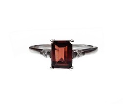 1 Ct Garnet Ring 5x7 mm Octagon garnet Promise ring Natural garnet ring For Her - £30.39 GBP