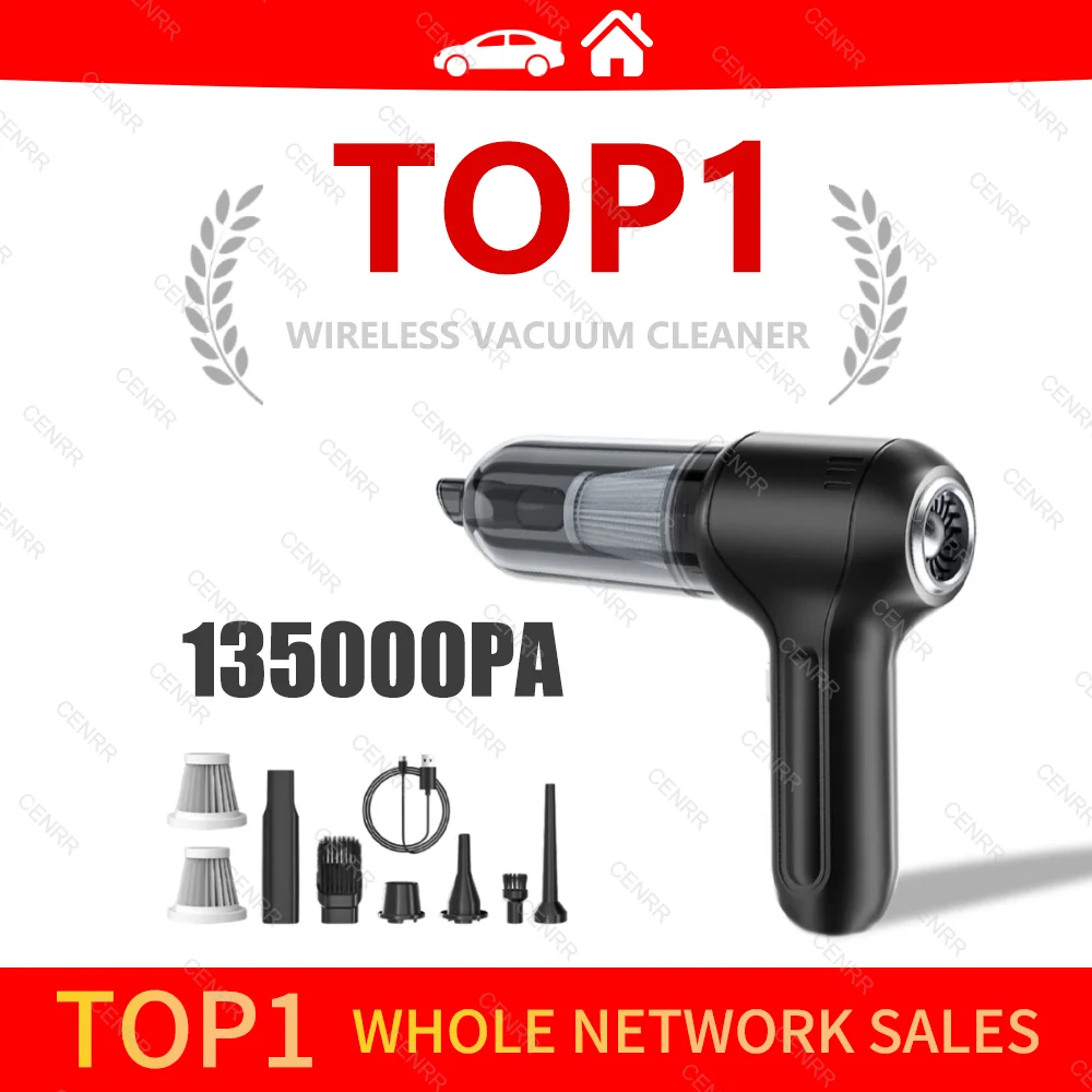 135000PA Mini Car Vacuum Cleaner Portable Powerful Wireless Strong Suction - $50.13+