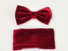 Men&#39;s Tuxedo Formal Velvet Bow Tie/Hankie By J.Valintin Fancy JVBT-7 - £23.97 GBP