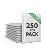 Poly Bubble Mailers, 6 x 10 inches, Self-Seal Padded Envelopes, 250 Pack - $46.99