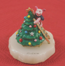 Ron Lee Disney Christmas Winnie Pooh  Piglet  Figure Sculpture Enamel On Pewter - £56.54 GBP