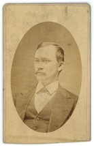 CIRCA 1880&#39;S CDV Distinguished Man In Suit Mustache JP Weckman Cincinnati OH - £9.56 GBP