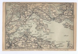 1910 Orig. Antique Map Flensburg Sonderburg Flensburger Foerde Germany Denmark - £16.88 GBP