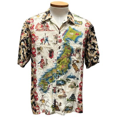 Vintage REYN SPOONER Map of Japan Short Sleeve Rayon Aloha Hawaiian Shir... - £140.51 GBP