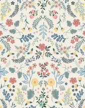 Floral Peel And Stick Wallpaper Wildwood Wallpaper Beige And Coral Farm Floral - £35.35 GBP