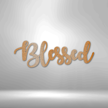  Blessed Script Steel Sign Laser Cut Powder Coated Home &amp; Office - £41.36 GBP+