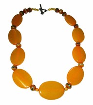 Araina Sparkles Butterscotch Plastic Beads in Egyptian Style 21&quot; Long - £8.02 GBP