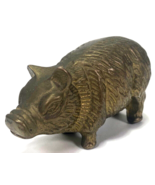 Vintage Brass Hog Pig Boar - Statuette Figure - 3&quot; Long - $355.44 MXN