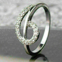 2.54 Ct Round Cut Real Moissanite Swirl Wedding Ring 14K White Gold Plated  - £137.90 GBP
