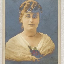 c1910 Young Lady Glasses DeYoung NY Hand Tinted Black White Vintage Postcard - £11.95 GBP