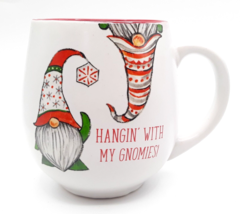 Peppermint &amp; Pine Christmas Gnome Large Mug Hanging With My Gnomies 4 1/2&quot; Tall - £11.25 GBP