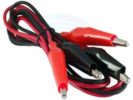 Pair of Dual Red &amp; Black Test Leads with Alligator Clips Jumper Cable - £6.07 GBP