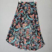 Forever21 Women Skirt Size M Black Preppy Floral Flirty Mini High Low A-Line Zip - £11.51 GBP