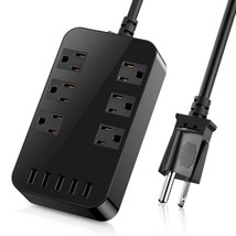 Wall Mount Surge Protector 1700J Power Strip 6 Ac Multi Outlet Extender 5 Usb Ch - £31.16 GBP
