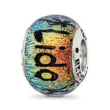 Silver Reflections Lido Key Dichroic Glass Bead QRS3120 - $27.12