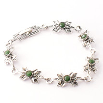 Emerald Gemstone Handmade Fashion Ethnic Marcasite Bracelet Jewelry 7-8&quot; SA 1332 - £4.14 GBP