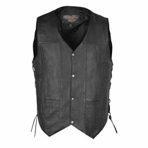 Men&#39;s Vest Ten Pocket Leather Vest Motorcycle Apparel by Vance Leather - £49.55 GBP+