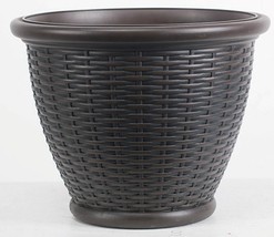 12inch Rattan Design Black Pot - £4.70 GBP