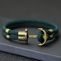 Vintage Anchor Bracelet Men Bronze Punk Braclet Outdoor Survival Braslet Gift Fo - £11.12 GBP