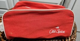 Vintage Old Spice Red Nylon Zippered  Travel Toiletry Bag 9.5&quot; W/ Carrying Strap - £7.83 GBP