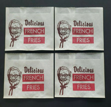 Vintage 1960&#39;s Colonel Sanders Kentucky Fried Chicken KFC French Bags Lot of 4 - £11.84 GBP