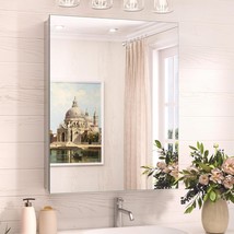 Tokeshimi 20X26 Medicine Cabinet Mirror With Storage Tempered, Aluminum ... - $159.99