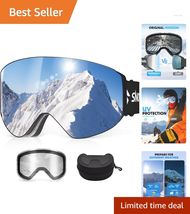 Unisex Ski Goggles with Magnetic Interchangeable Lenses for Ultimate Com... - $67.27