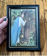 Vintage Jesus Knocking At The Door Holographic Picture In Small Frame Ca... - $14.85