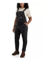 New Carhartt Force Ripstop Relaxed Fit Black Bib Overalls Size XS OR6235-W NWT  - £52.12 GBP