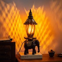interoknack Southeast Asian Handcrafted Wooden Elephant Table Lamp, Vint... - $6,451.14 MXN