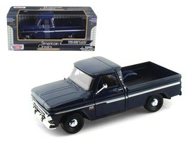 1966 Chevrolet C10 Fleetside Pickup Truck Dark Blue 1/24 Diecast Car Model - £36.19 GBP