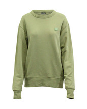 Acne Studios Fairview Crewneck Sweatshirt In Green Cotton Women Olive S - £107.75 GBP