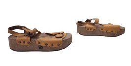 Vintage 70s Omnia'C Pop Out Roller SKATE Sandals Italy Platform Sz 8/38.5 Brown image 3