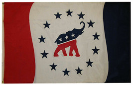 Trump Republican Flag Elephant 100D Woven Poly Nylon 3x5 3&#39;x5&#39; Flag - £11.71 GBP