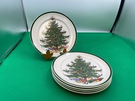 Set 5 Cuthbertson Original Christmas Tree (thick band) Salad / Dessert Plates # - £67.21 GBP