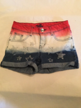 Size 10R Justice shorts jean patriotic sequin stars red white blue - £11.21 GBP