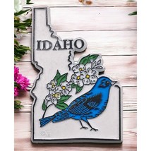 Idaho State Outline Refrigerator Magnet Vintage Bluebird Syringa Travel ... - $10.47